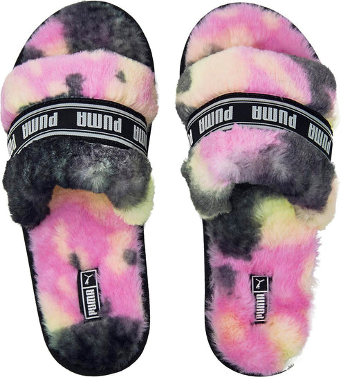 Puma Slippers Puma Fluff Tie-dye Black/white