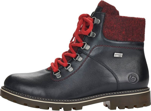 Remonte Boots Black Hiker W/ Red Laces