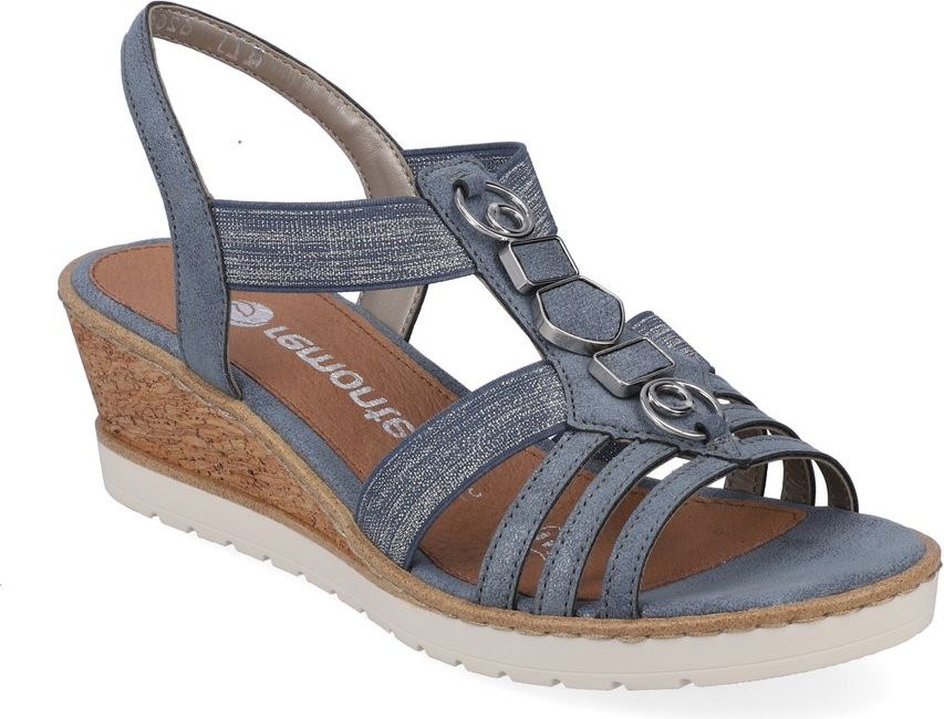 Blue Elastic Pull On Sandal – Quarks Shoes