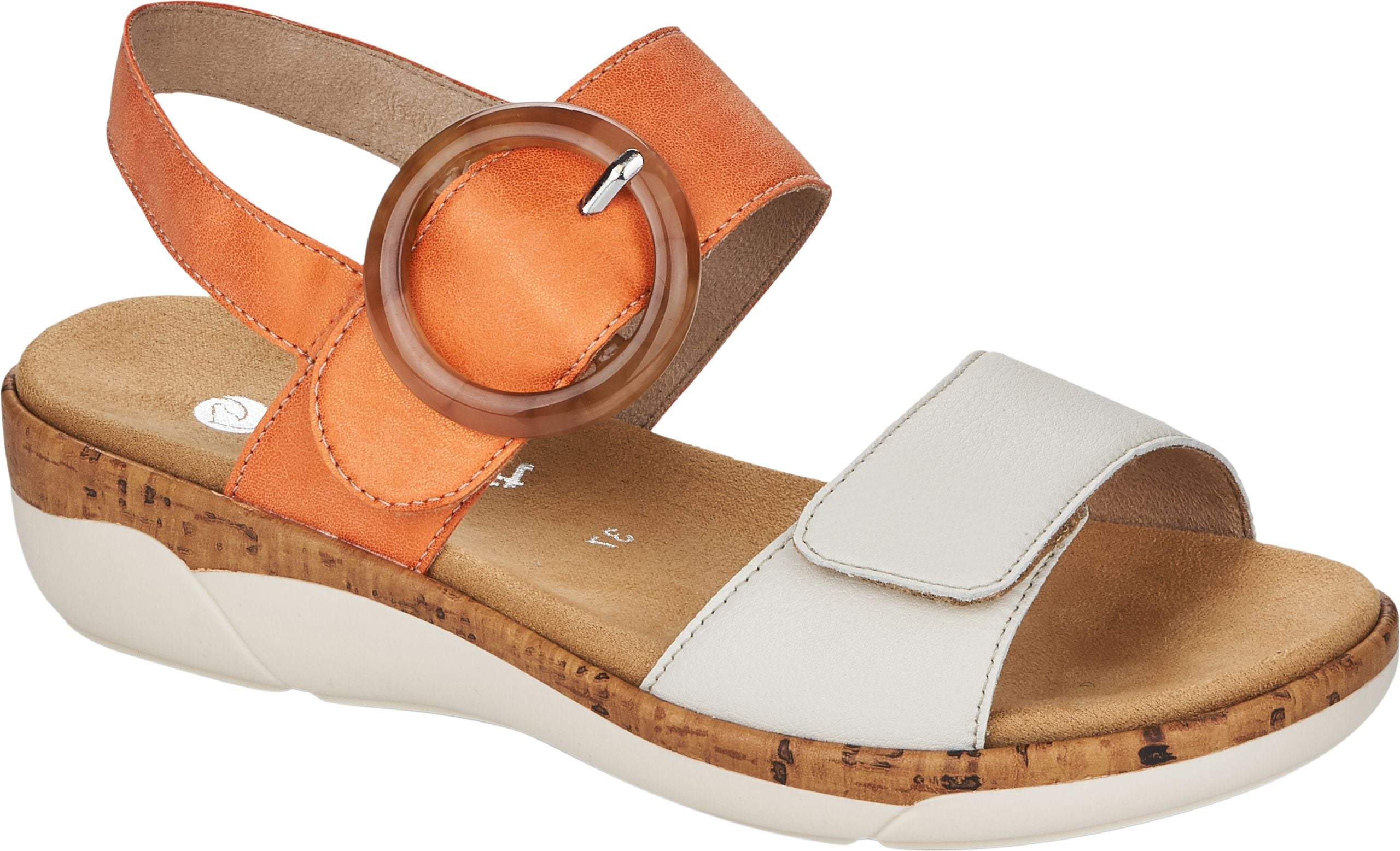 Offwhite/Orange Sandal