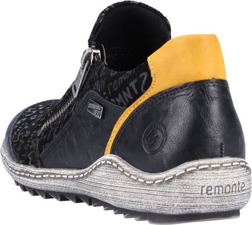 Remonte Shoes Black Slip On With Side Zip