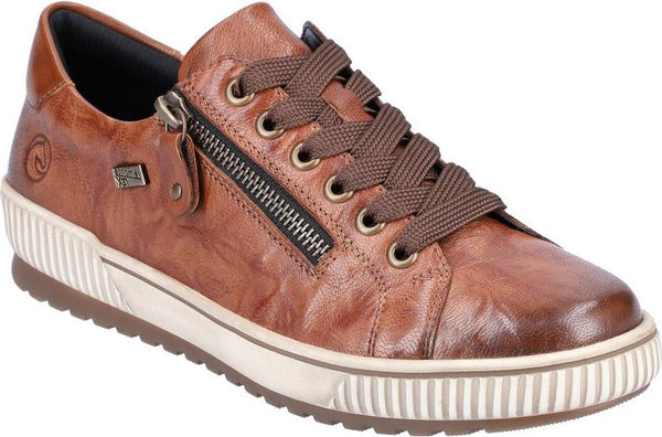 Brown Lace Up With Side Zip