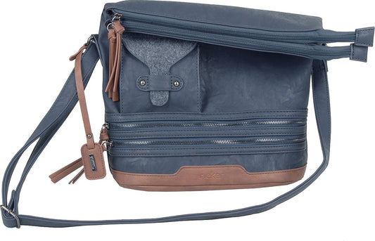 Rieker Accessories Purse Navy With Brown Bottom