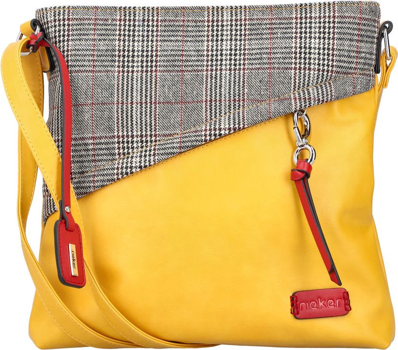 Purse Yellow With Grey/Red Plaid