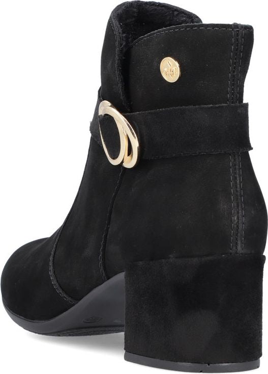 Rieker Boots Black Fur Lined W Heel