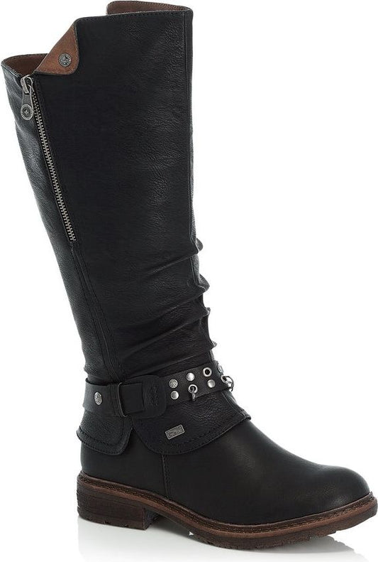 Rieker Boots Black Tall Warm Lined Boot