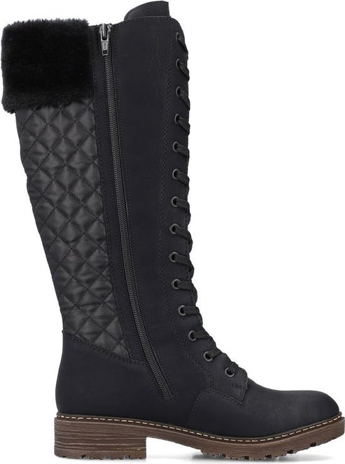 Rieker Boots Black Tall Warm Lined Boot