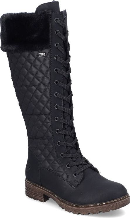 Rieker Boots Black Tall Warm Lined Boot