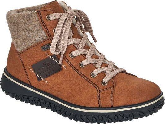 Rieker Boots Cognac Short Lace Up Boot