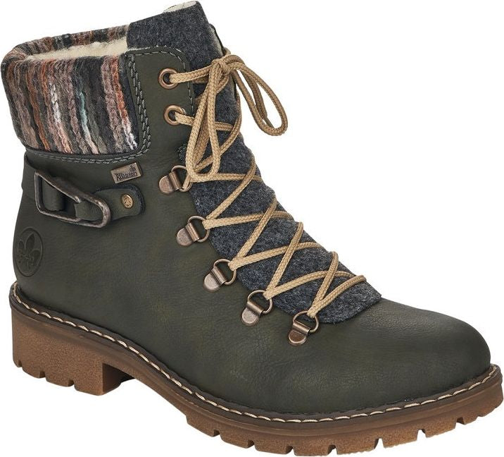 Rieker Boots Forest Green Lace Up Boot