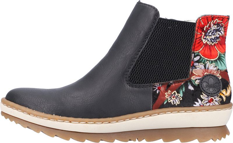 Rieker Boots Navy Boot With Floral Printed Heel