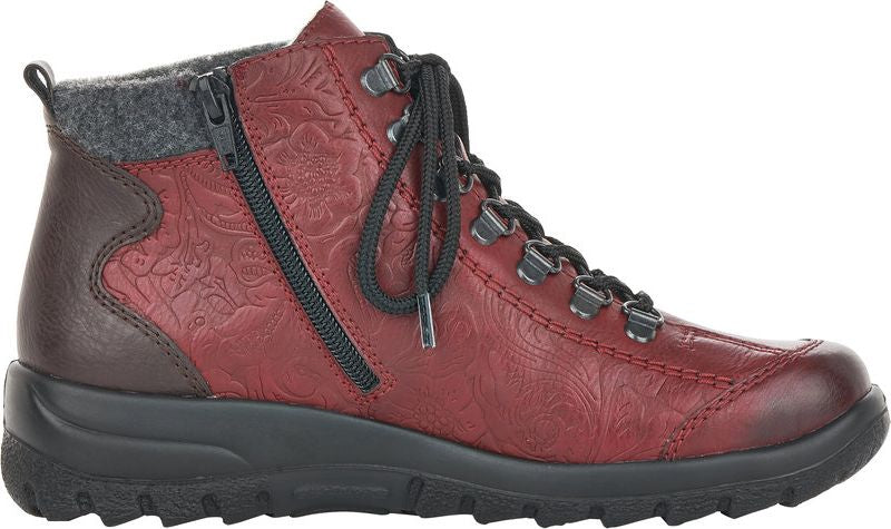 Lace up 2024 boots red