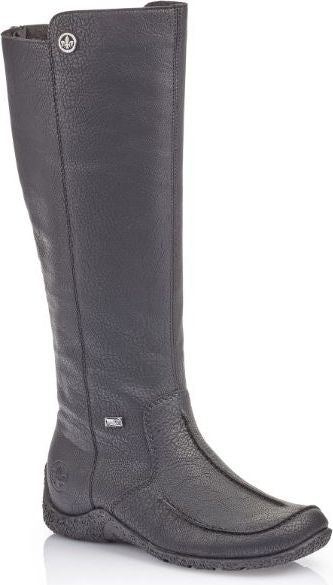 Rieker Boots Tall Black Side Zip Boot