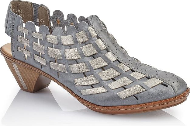 Rieker Sandals Blue/grey Woven Sliingback