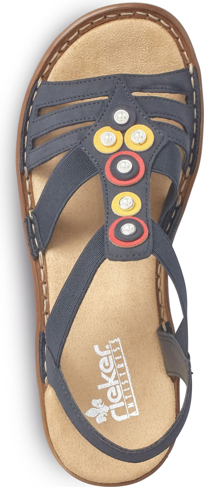 Rieker Sandals Navy Slingback With Dots