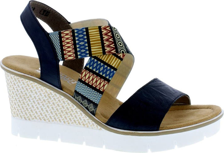 Rieker Sandals Navy/multi Criss Cross