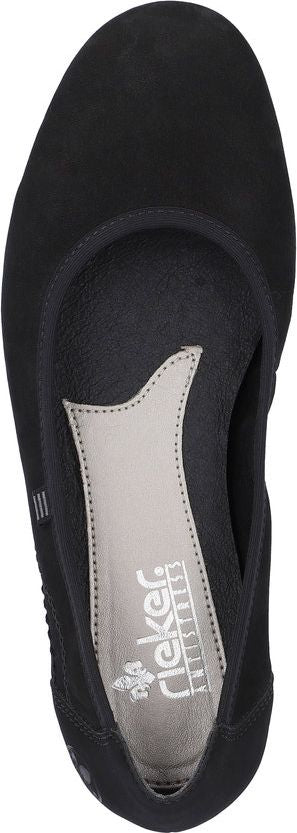 Rieker Shoes Black Slip On Shoe