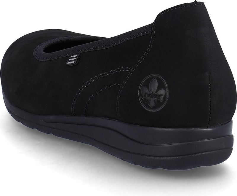 Rieker Shoes Black Slip On Shoe