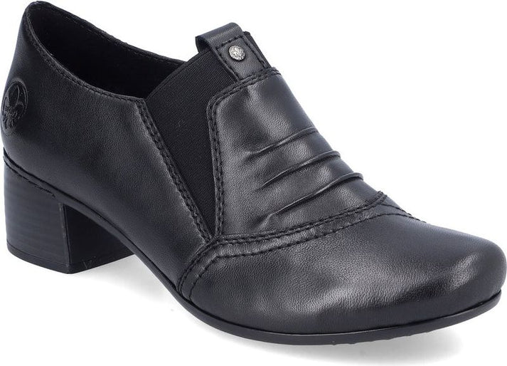 Rieker Shoes Black Slip On W Heel