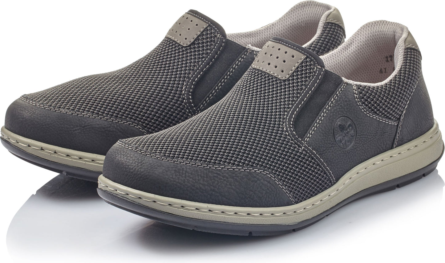 Rieker Shoes Black Techknit Slip On