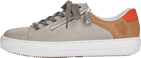 Rieker Shoes Grey/tan/orange Lace Up