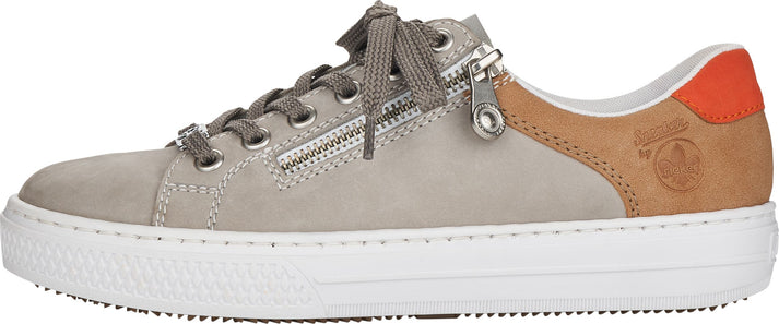 Rieker Shoes Grey/tan/orange Lace Up