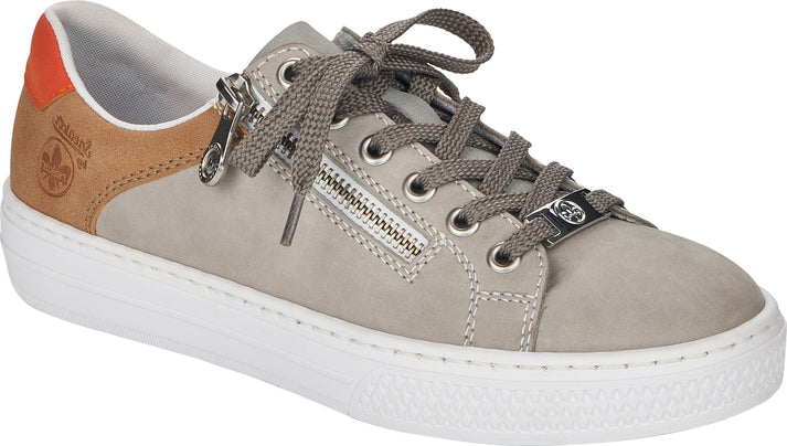 Rieker Shoes Grey/tan/orange Lace Up