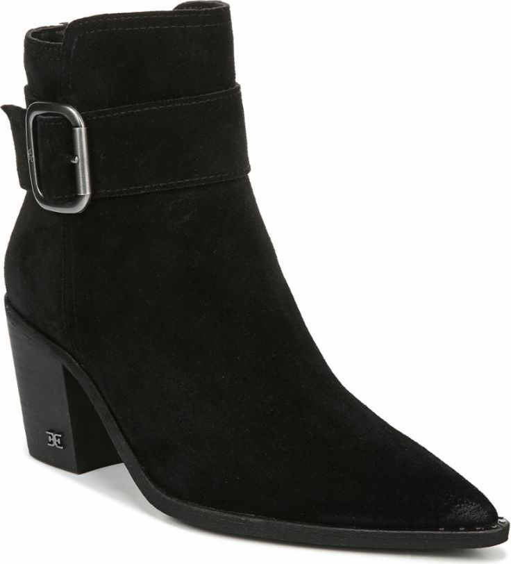 Leonia Black Vel Suede Leather