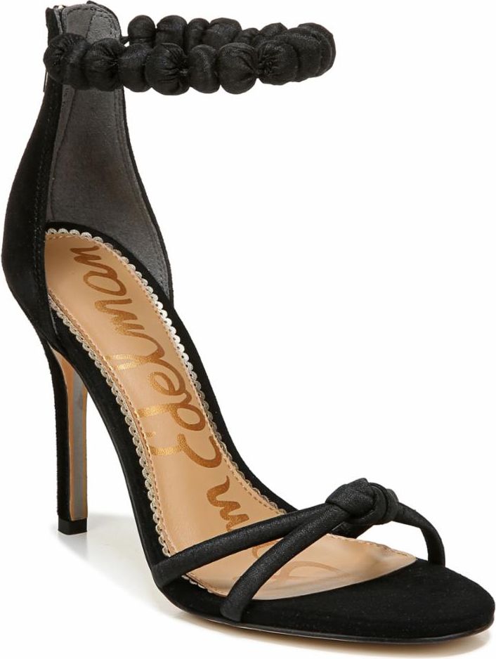 Sam Edelman Sandals Aria Kid Suede Leather And Silk Black