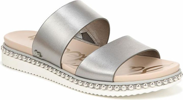 Sam Edelman Sandals Asha Heavy Metallic Leather Pewter