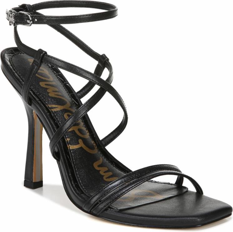 Sam Edelman Sandals Leeanne Black Goat Kid Nappa Leather