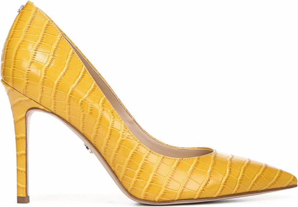 Sam Edelman Shoes Hazel Dijon Yellow Crocodile Embossed Leather