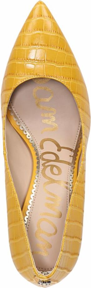 Sam Edelman Shoes Hazel Dijon Yellow Crocodile Embossed Leather