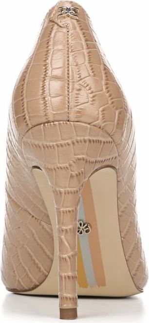 Sam Edelman Shoes Hazel Toasted Almond Kenya Crocodile Embossed Leather