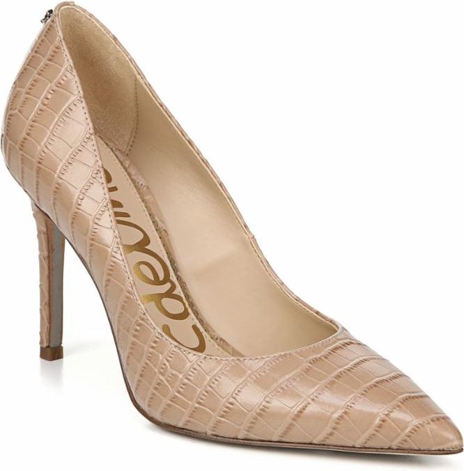 Hazel Toasted Almond Kenya Crocodile Embossed Leather