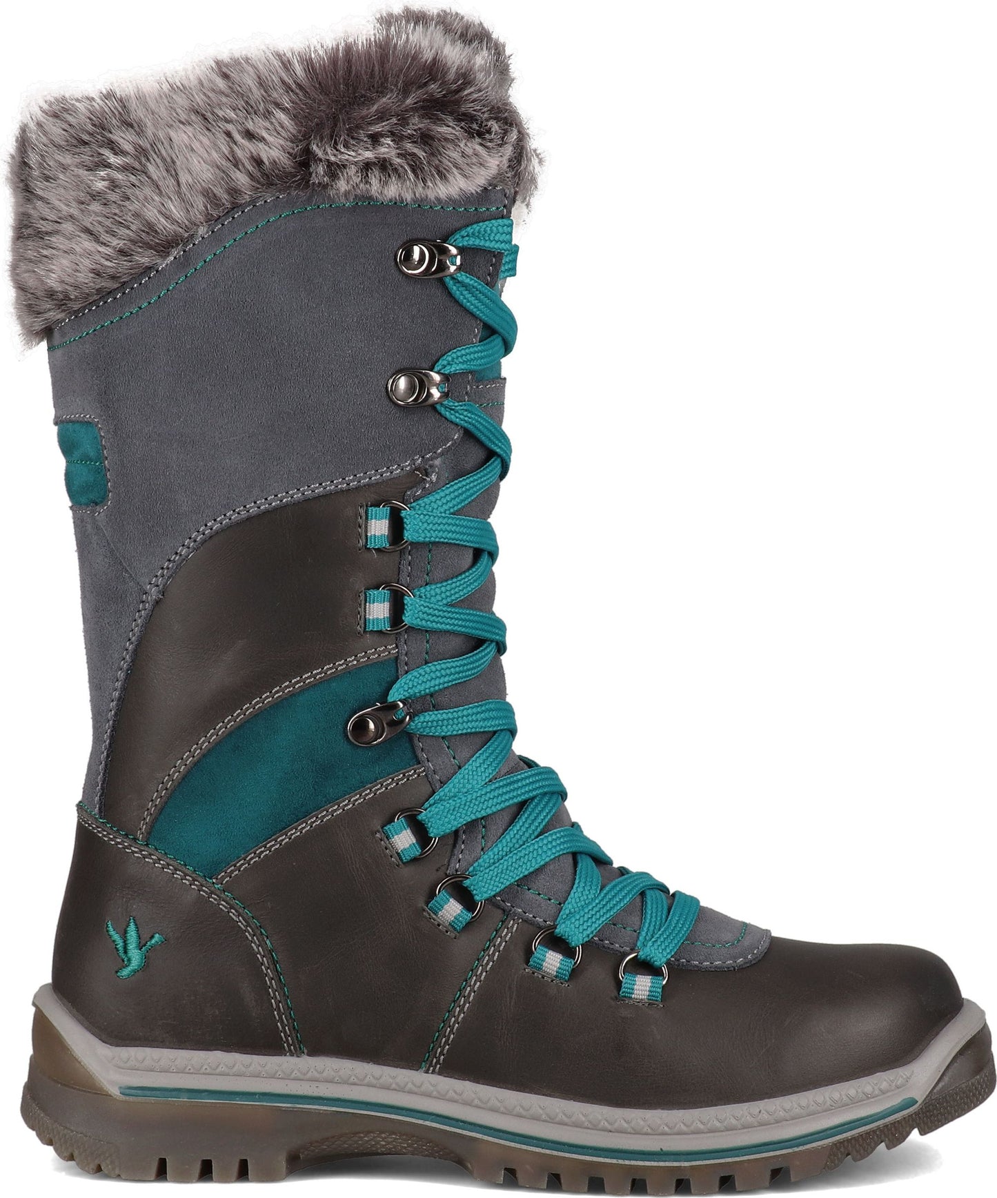 Santana Canada Boots Marinda Leather Grey Turquoise