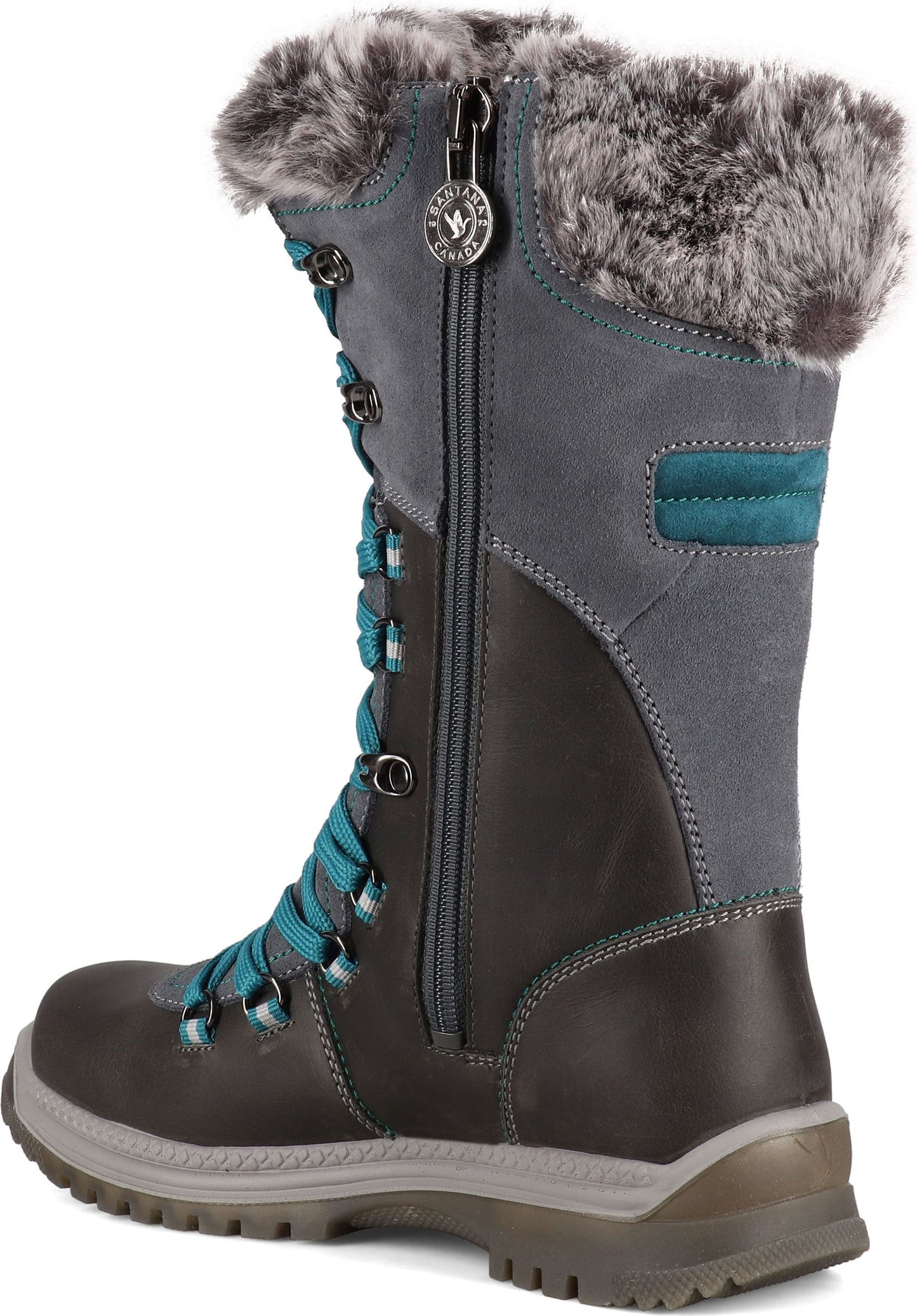 Santana Canada Boots Marinda Leather Grey Turquoise