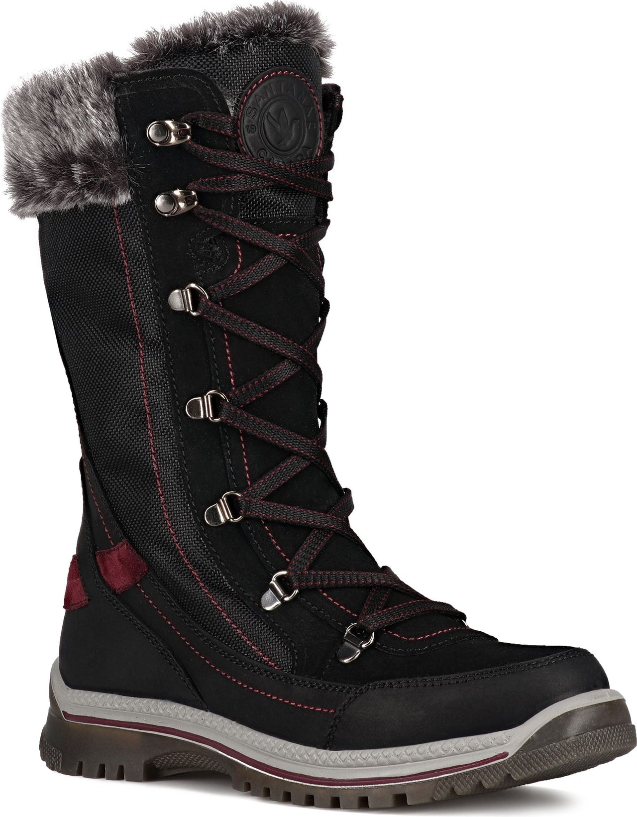 Santana Canada Boots Micah Leather Black Burgundy