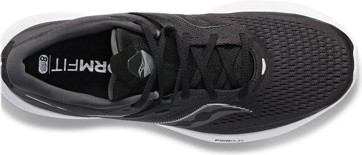 Saucony Shoes Ride 15 Black White - Wide