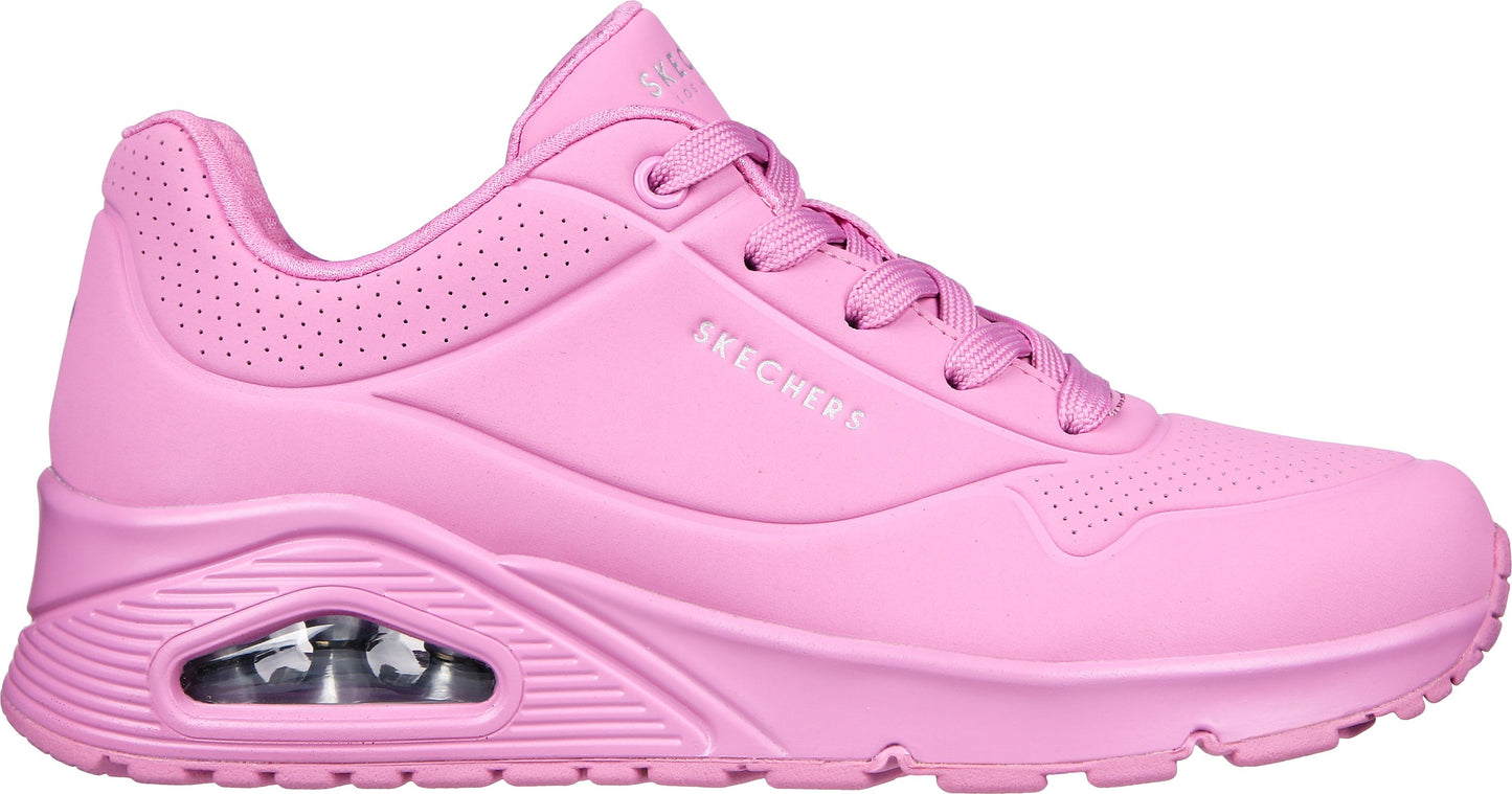 SKECHERS LADIES UNO STAND ON AIR PINK BUBBLE HEEL AIR COOLED