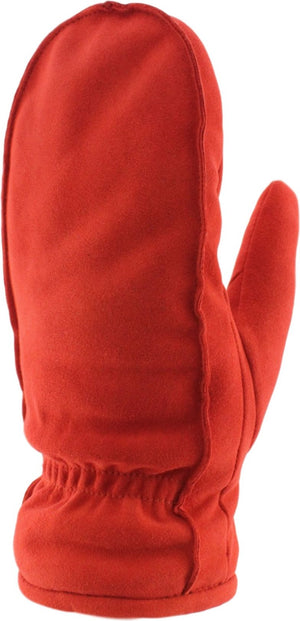 Sterling Glove Accessories Ladies Suede Mitt With Glove Liner Red