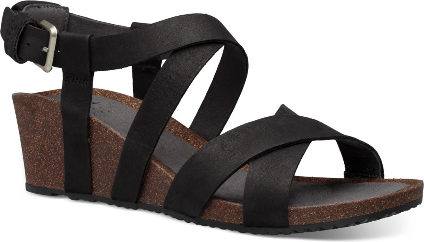 Mahonia Wedge Cross Strap Black