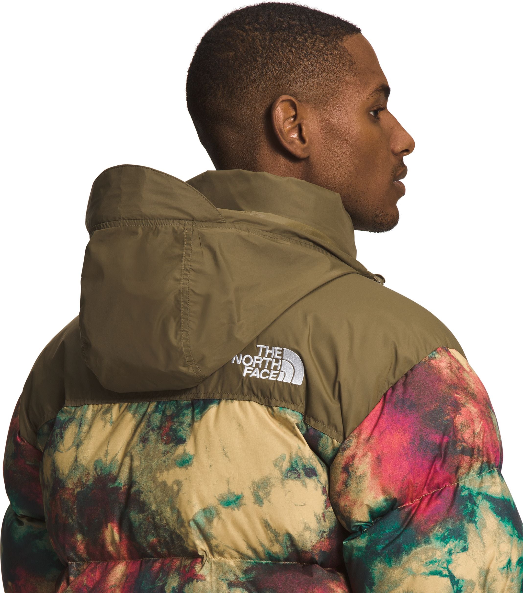 Men's Printed 1996 Retro Nuptse Jacket Antelope Tan Ice Dye Print 