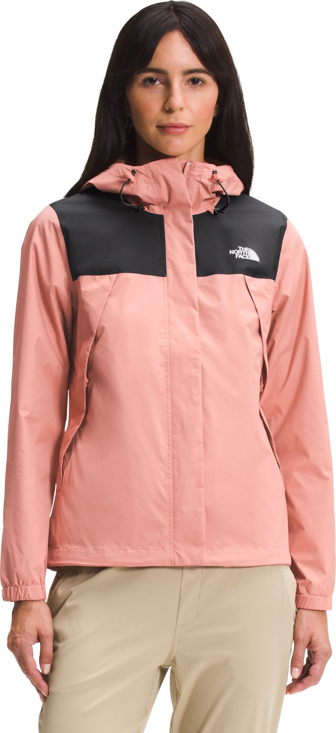 The 2024 North Face Women's Antora Jacket - Black/Rosedawn Size L New