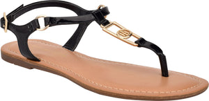 Tommy Hilfiger Sandals Landen Leather Like Black