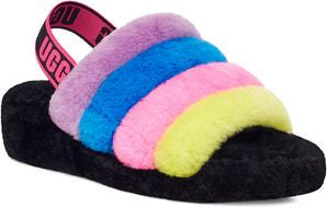 UGG Australia Slippers Fluff Yeah Slide Black And Taffy Pink