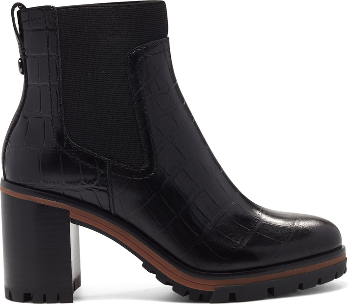 Vince Camuto Boots Denniel Leather Black Crocodile