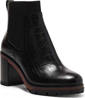 Vince Camuto Boots Denniel Leather Black Crocodile