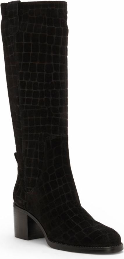 Vince Camuto Boots Zemmy Suede Crocodile Black