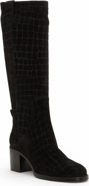 Vince Camuto Boots Zemmy Suede Crocodile Black